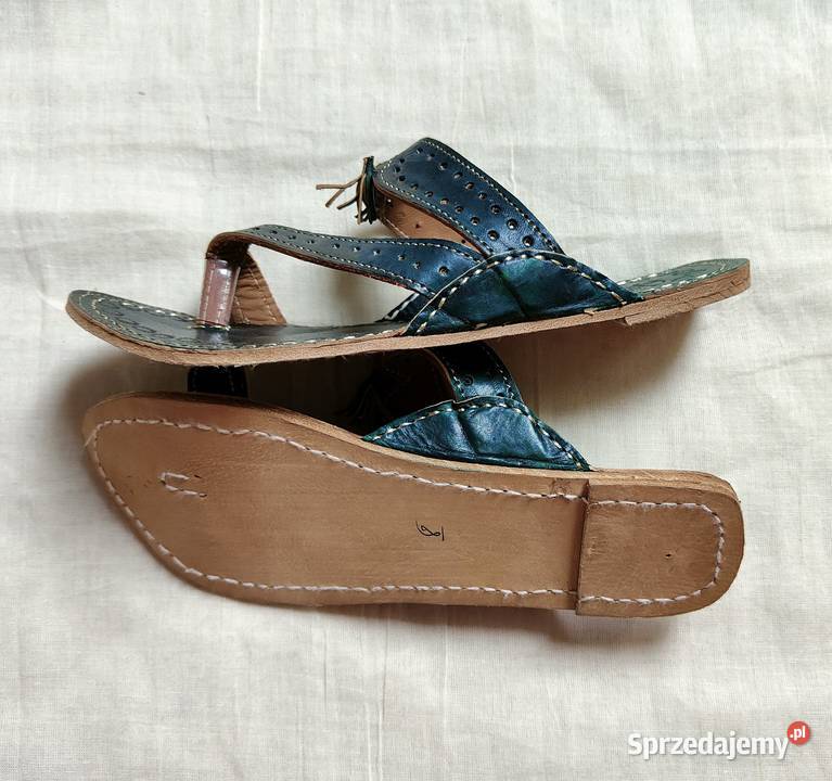 Skórzane japonki kohalpuri 38 orientalne boho Sandały i klapki Sandały i klapki sprzedam