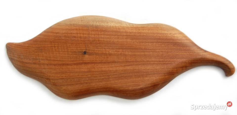 Rzeźbiona patera liść 40 drewno teak lata 70 Patery lubelskie Lublin sprzedam