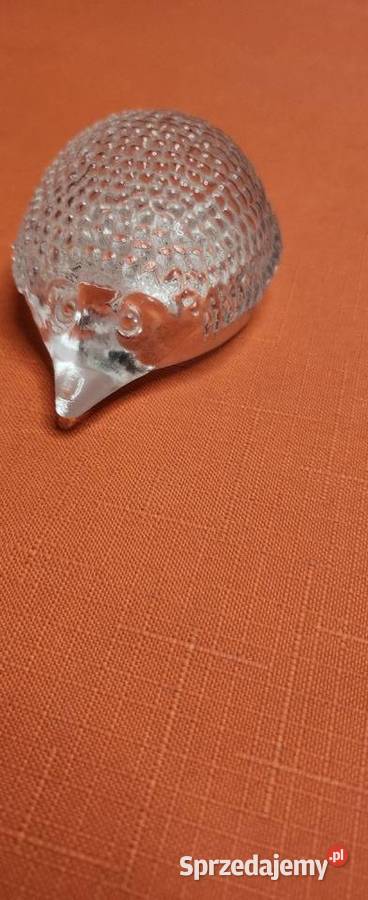 Jeż figurka Clear Art Glass HEDGEHOG PAPERWEIGHT