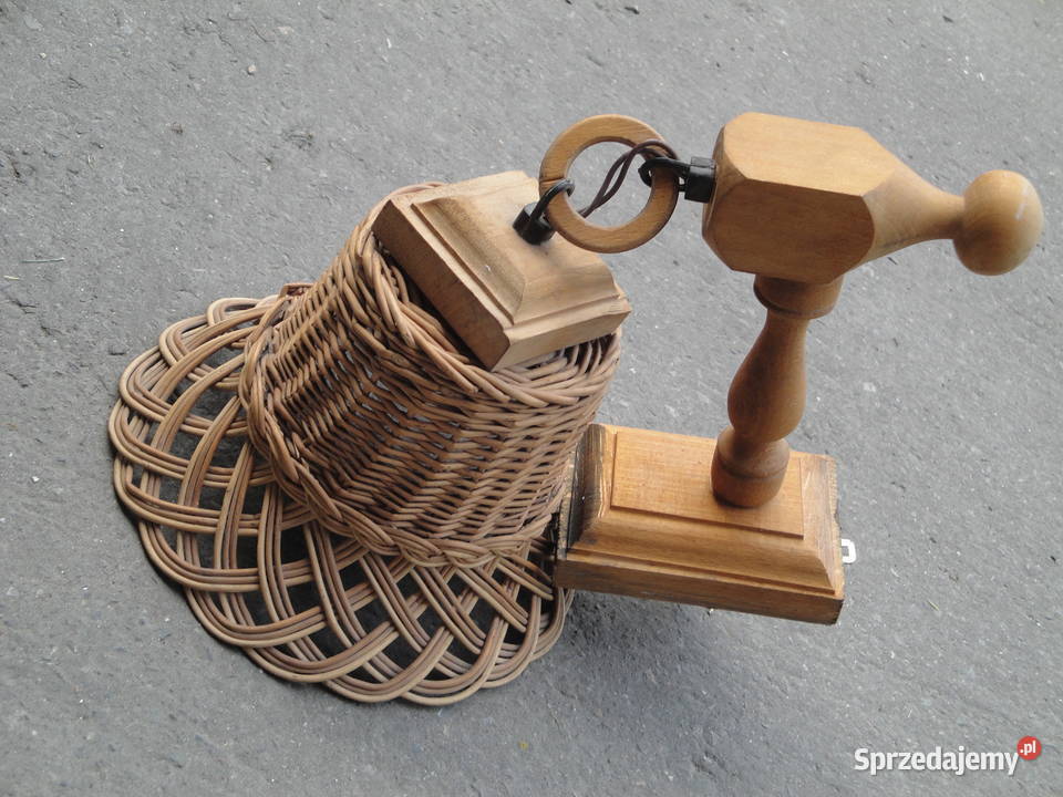 lampa kinkiet drewniany wiklina odcienie brązowego Oświetlenie Kraków