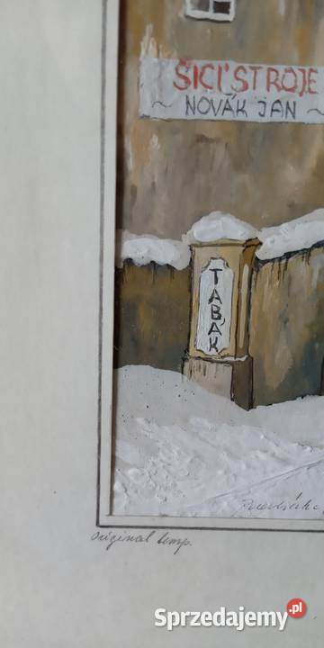 ręcznie malowany obrazek Nowy Targ sprzedam