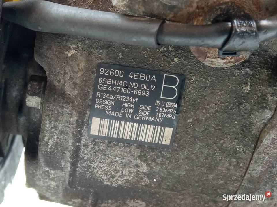 SPRĘŻARKA KLIMATYZACJI 926004EB0A 12 TCE DIGT sprzedam