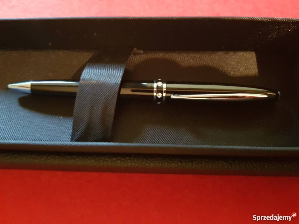 Swarowski długopis z kryształkami czarny ze