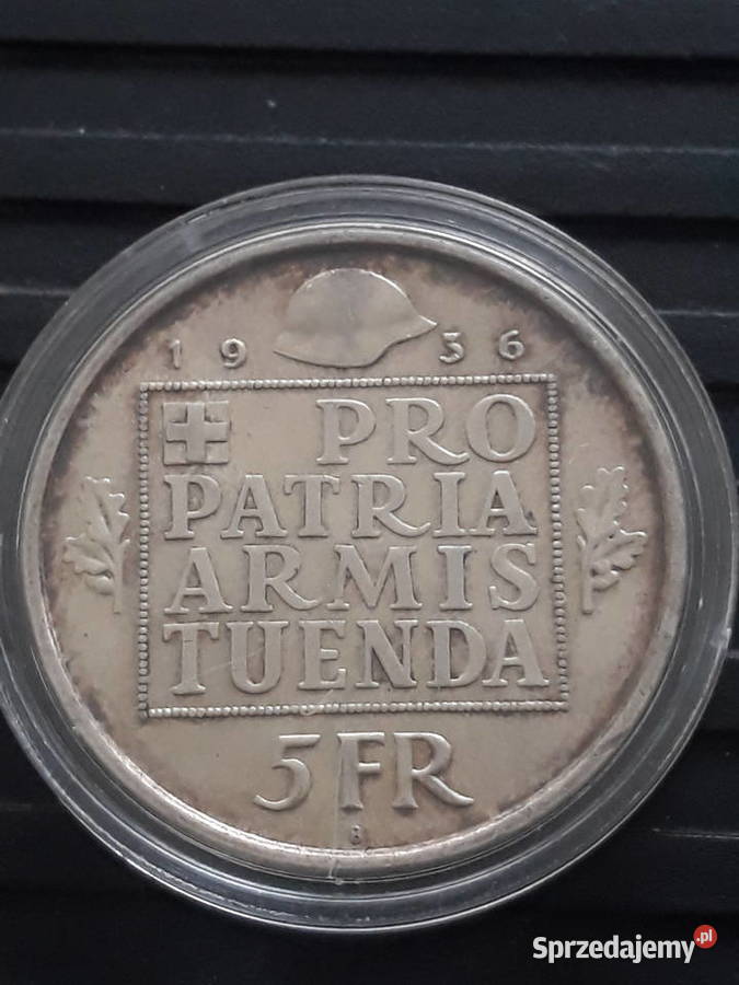 5 Franków Szwajcaria 1936 r Fundusz ArmiiUnikat Konin
