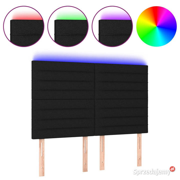 Zagłówek do łóżka z LED czarny 144x5x118128 Ramy i stelaże Warszawa