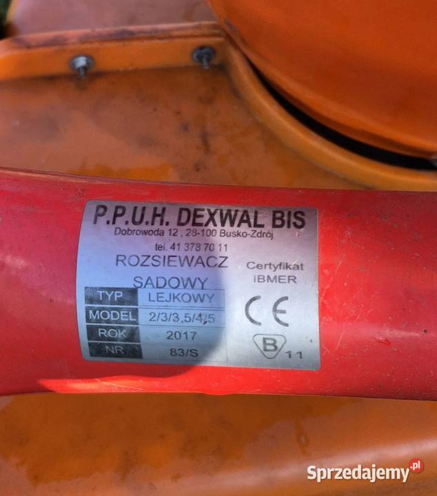 Rozsiewacz sadowniczy lejkowy Dexwal Bis Słotwiny