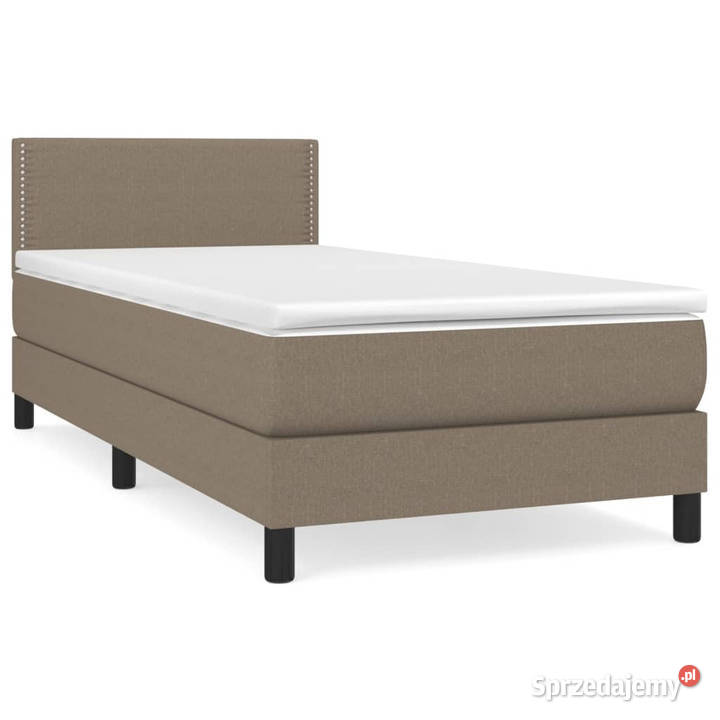 Łóżko kontynentalne z materacem taupe tkanina 88cm Warszawa