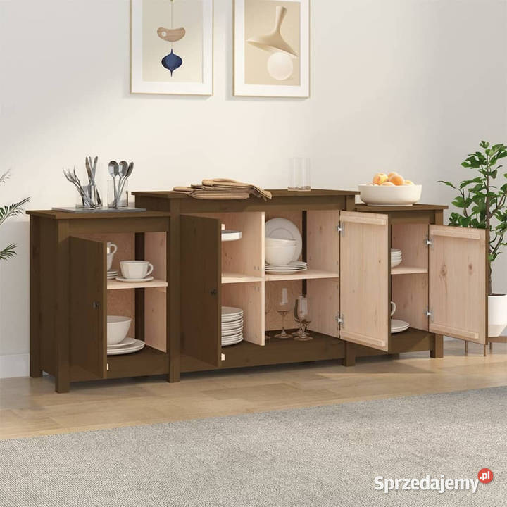 Szafka miodowy brąz 164x37x68 lite drewno Meble