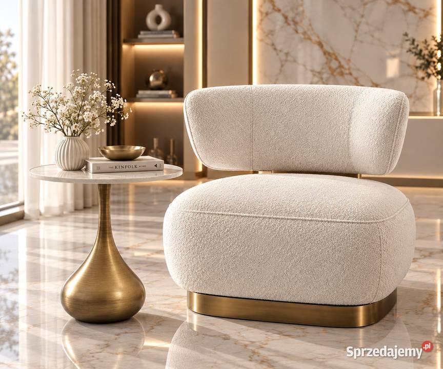 Stolik kawowy glamour Avelia 50x50x53 biały Golkowice