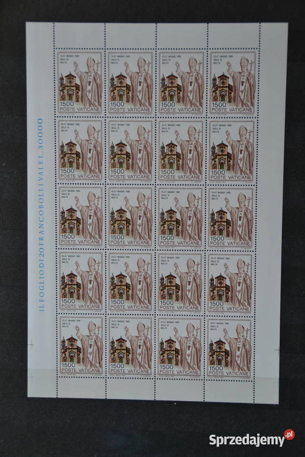 Znaczki Papież Jan Paweł II Watykan XX Ks Sobótka