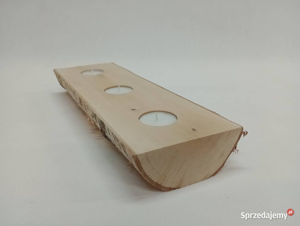 NATURALNY ŚWIECZNIK Z DREWNA BRZOZOWEGO TEALIGHT lubuskie Żagań
