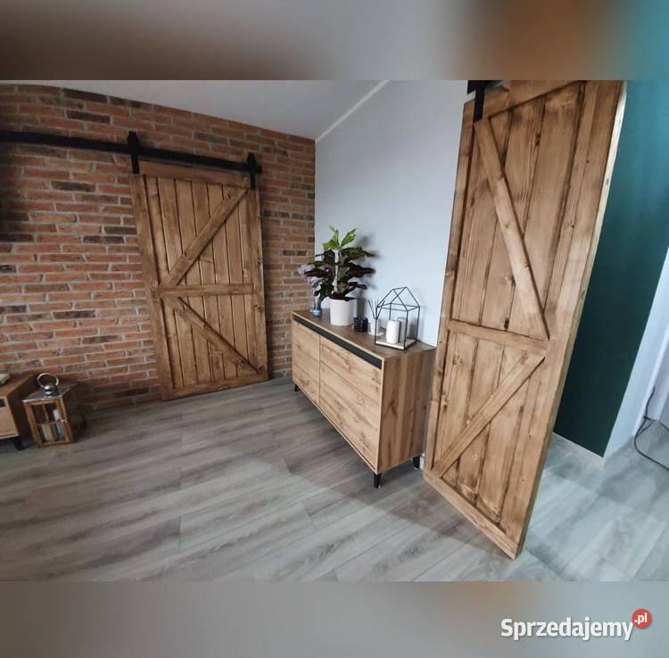 Drzwi przesuwne drewniane rustykalne Barn Door śląskie Gliwice
