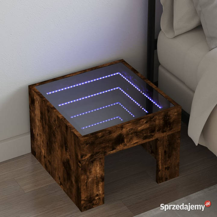 Stolik nocny z LED Infinity przydymiony dąb mazowieckie Warszawa