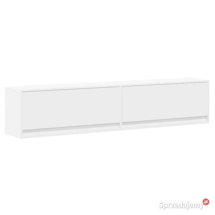 Ścienna szafka pod TV z LED biała 180x31x38 mazowieckie Warszawa