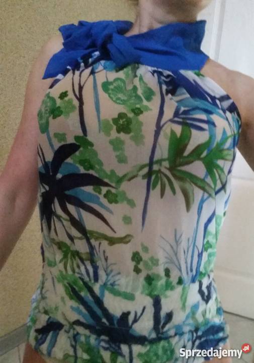 bluzka zwiewna letnia hawajska palmy lekka Kielce