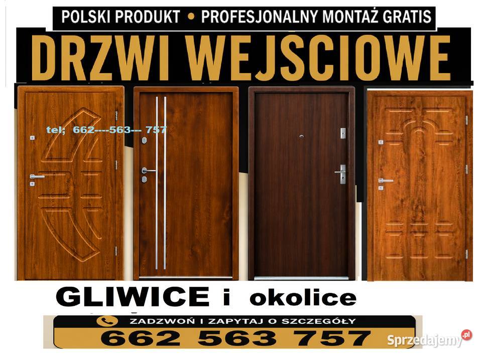 Drzwi wejściowe akustyczne ZEWNĘTRZNE Z montażem sprzedam