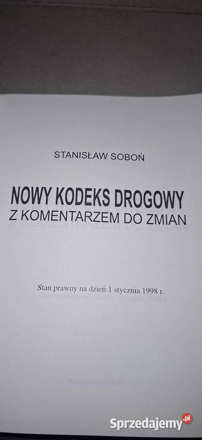 Nowy Kodeks Drogowy 1998 Archiwalna Ciekawostka