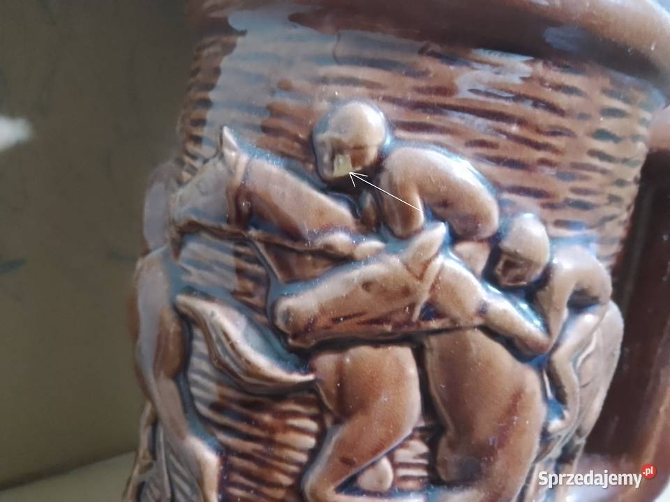 3x KuflewazonJeźdźcy na koniach duże porcelit Świdnik sprzedam