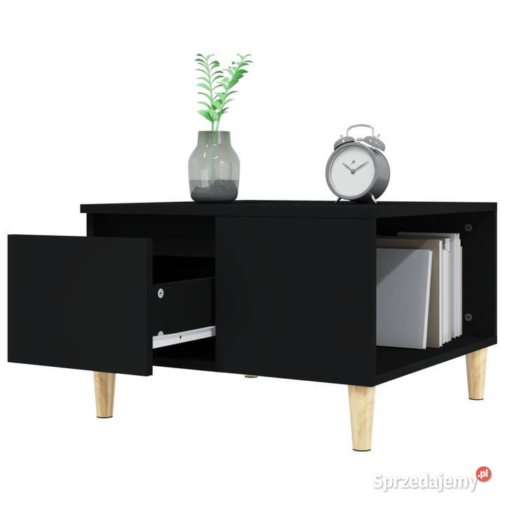 Stolik kawowy czarny 55x55x365 materiał Warszawa