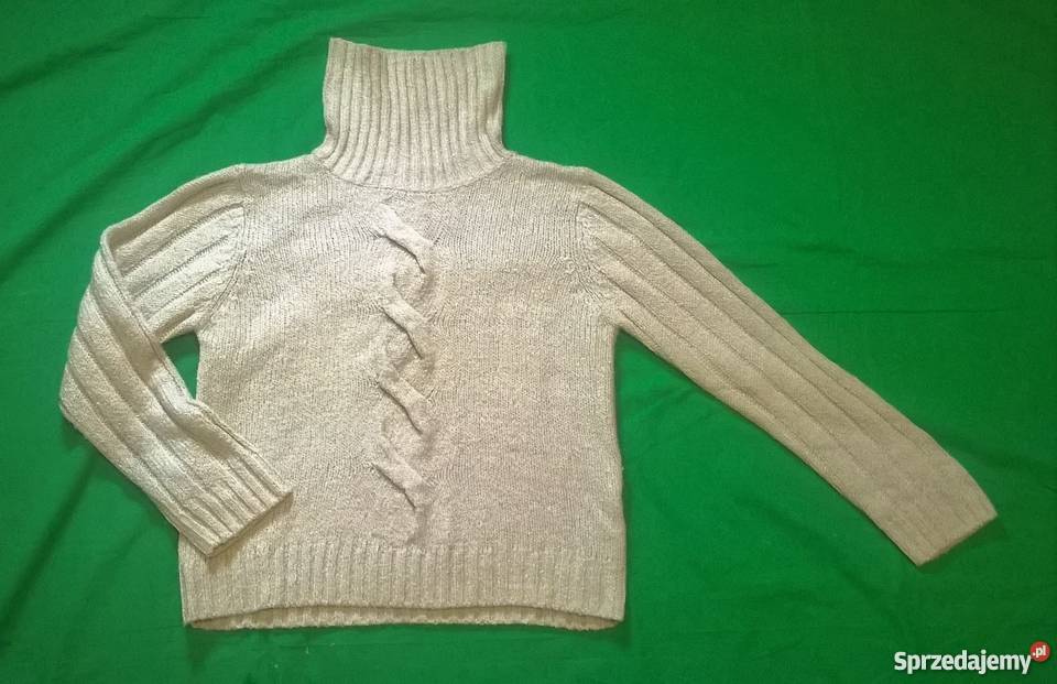 Kremowy sweter Opinion By Spengler z golfem Odzież damska Warszawa