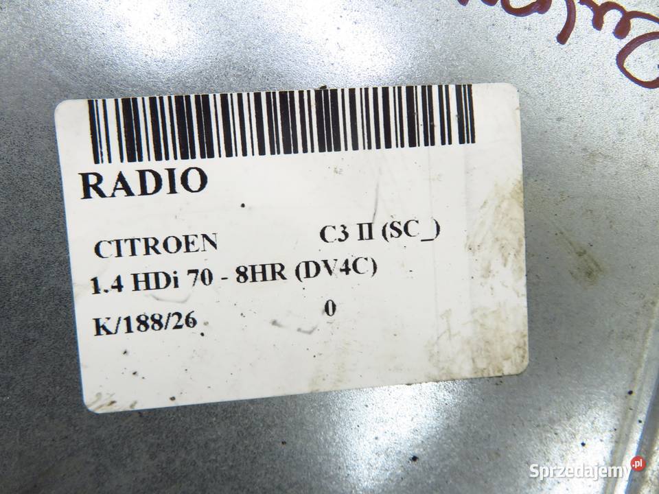 RADIO CITROEN C3 II SC 98032839XT sprzedam