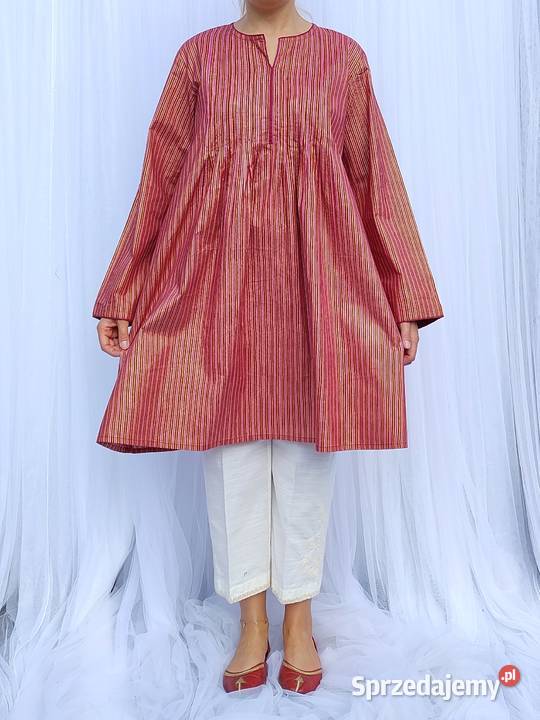 Orientalna tunika XXXL 46 3XL różowa czerwona