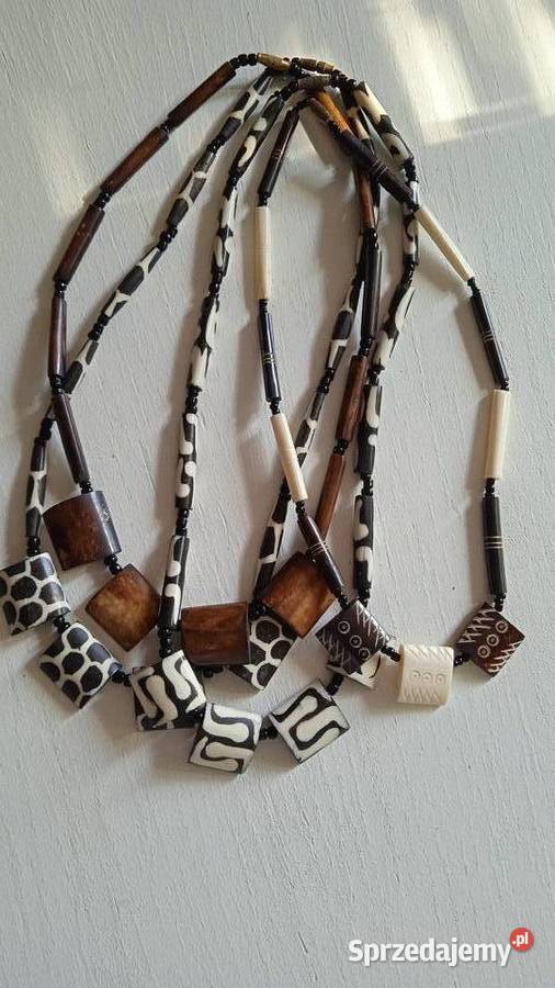 NASZYJNIKI Z EKOLOGICZNEJ KOŚCI I KORALIKÓW Piła