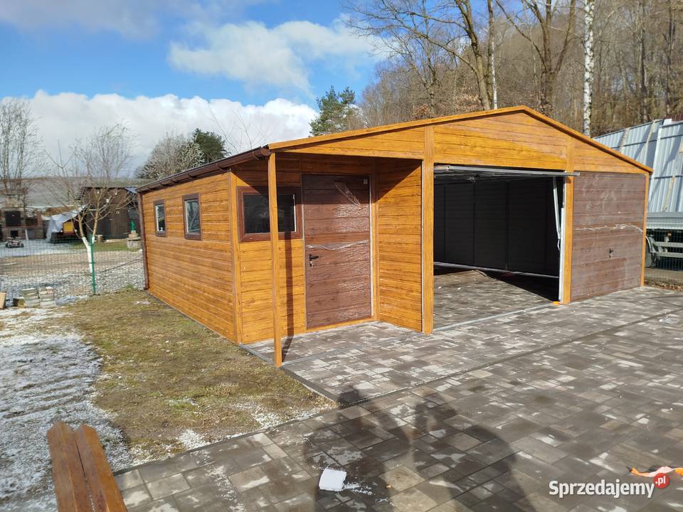DUŻY Garaż Blaszany ZŁOTY DĄB OKNA Garaże samodzielny