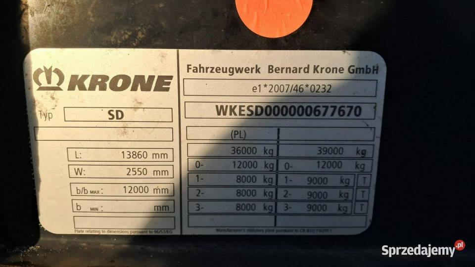 firana Krone sd Krone sd Poleasingowe Pozostałe Komorniki