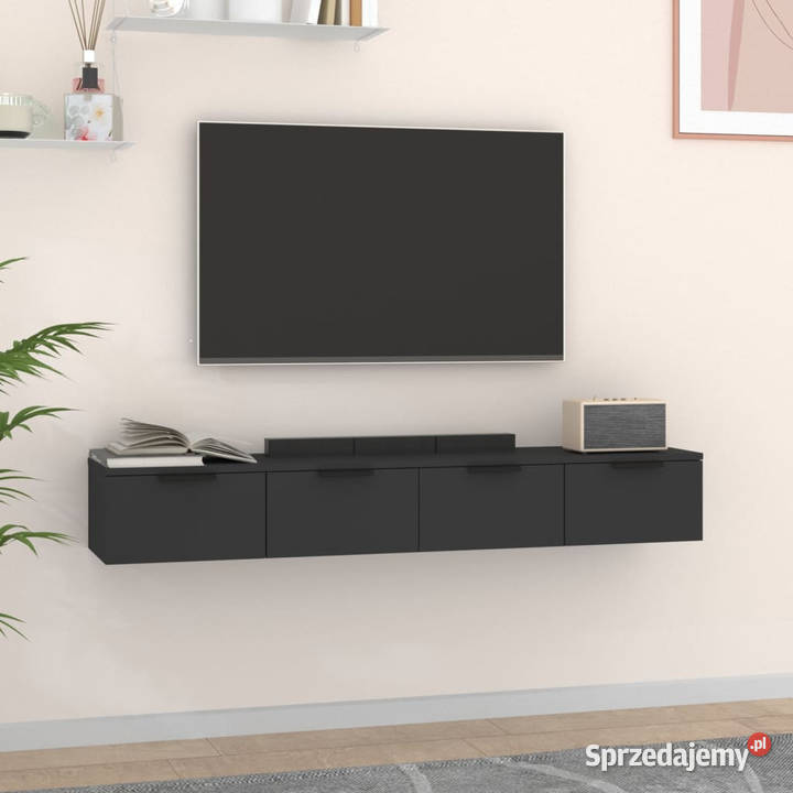 Szafki wiszące 2 czarne 68x30x20 WM3115893 Półki Warszawa sprzedam