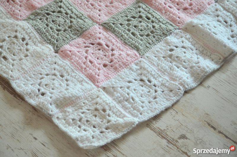 Kocyk na szydełku dziewczynki chłopca Środa Wielkopolska sprzedam