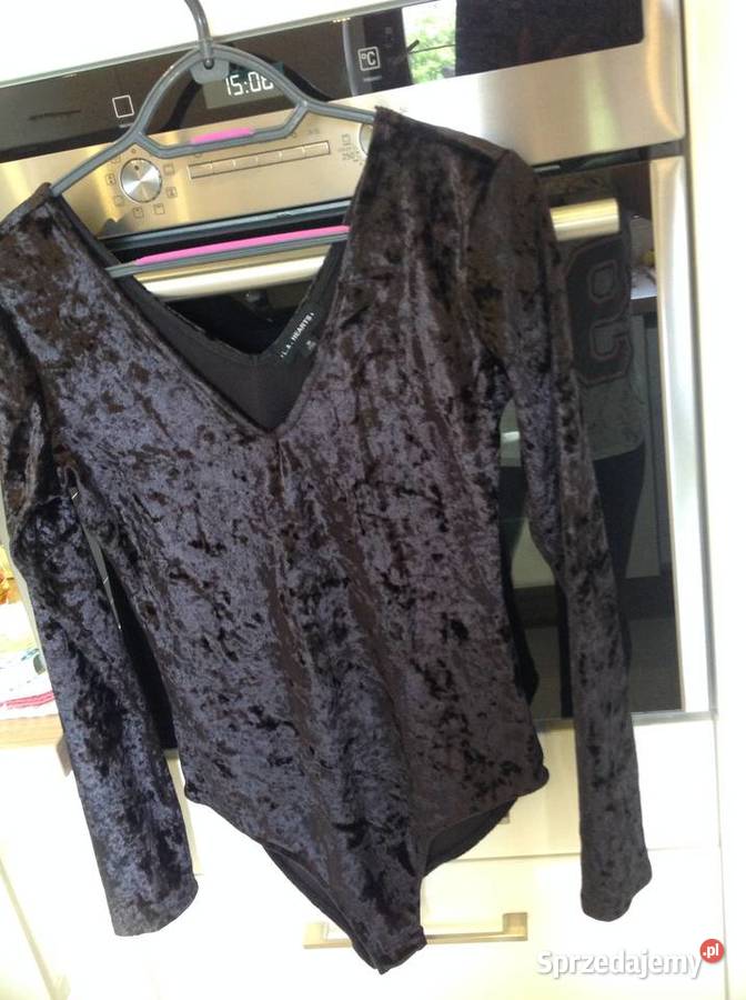 Czarne Body Welurowe Damskie M j nowe Nowa Sól