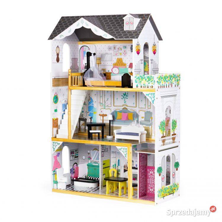 Duży drewniany domek lalek winda mebelki Bielsk Podlaski