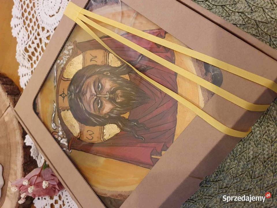 Obraz ręcznie malowany wzór ikony Mandylion Strzyżów