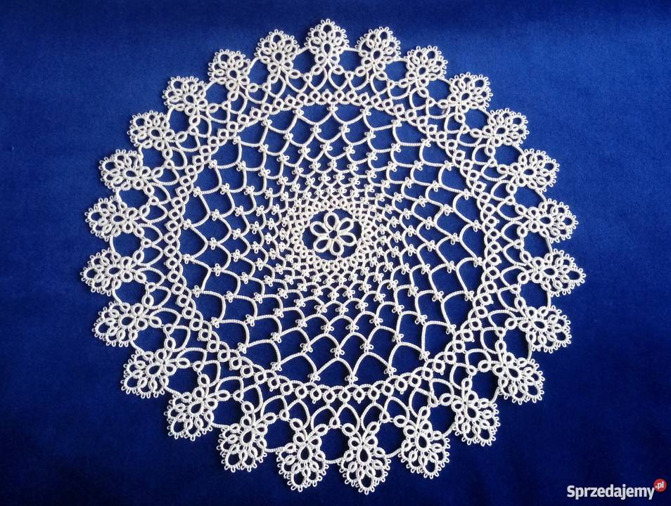 Serwetka frywolitkowa inny kolor Wiśniowa