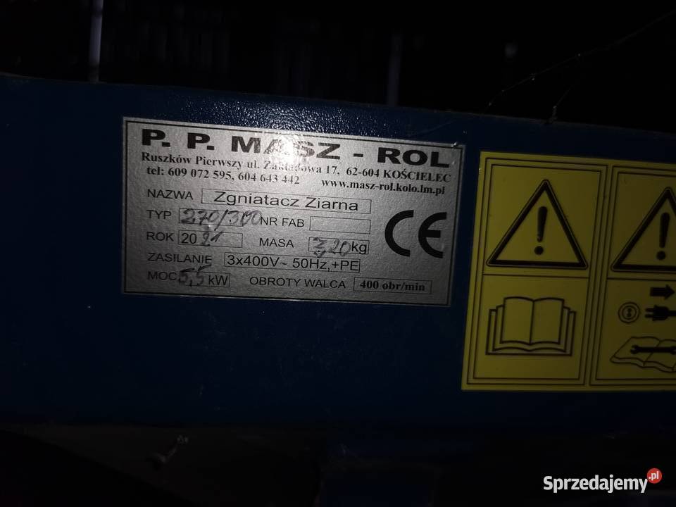 Gniotownik MASZROL 55 kW łódzkie Błaszki