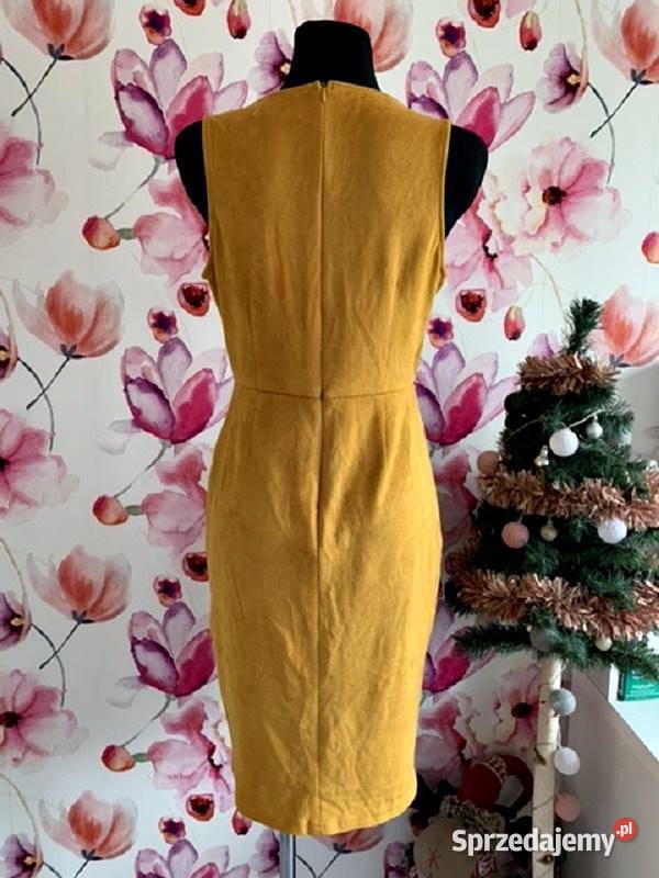 missguided sukienka midi ołówkowa musztardowa Choszczno