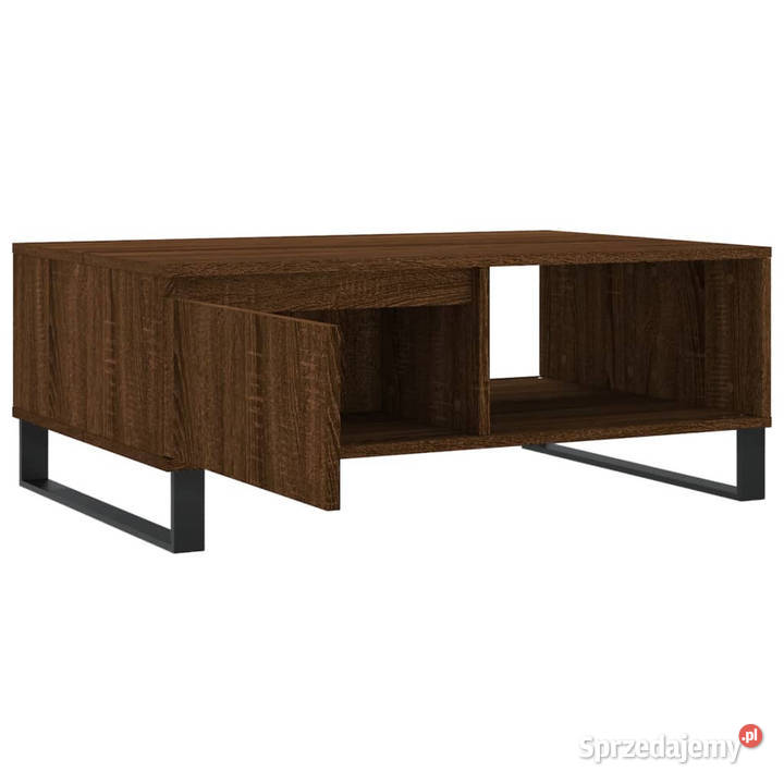 Stolik kawowy brązowy dąb 90x60x35 materiał Warszawa