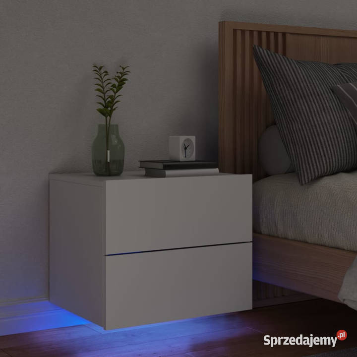 Wisząca szafka nocna z podświetleniem LED biała Warszawa