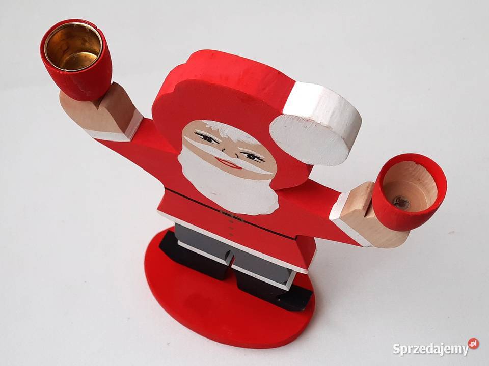 Stary drewniany świecznik Szwecja Łódź