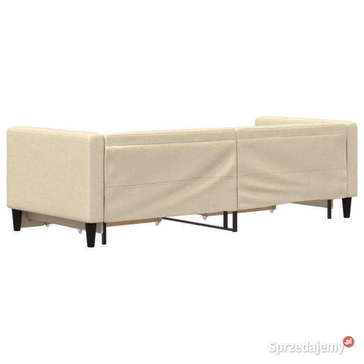 Sofa rozsuwana z szufladami kremowa tkanina Warszawa