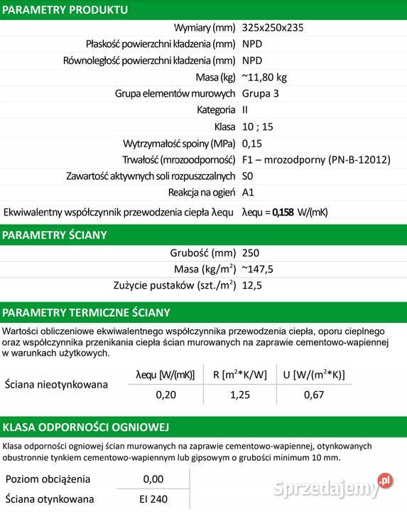 TERMOton pustak 25 PW325x250x235 Diament PLUS Gdów