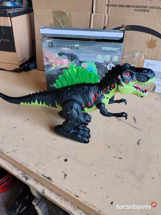DUŻY DINOZAUR TREX TYRANOZAUR CHODZI RYCZY ZIEJE Zawiercie