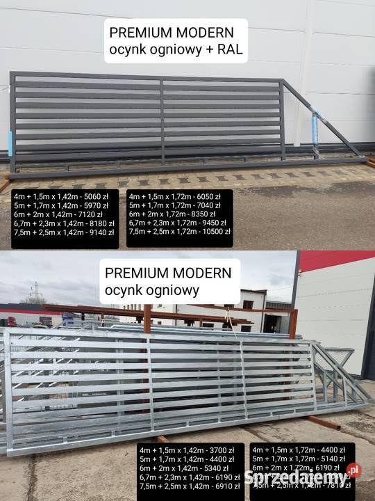 Brama przesuwna palisada pion 4m PREM CLASSIC Tuszyn