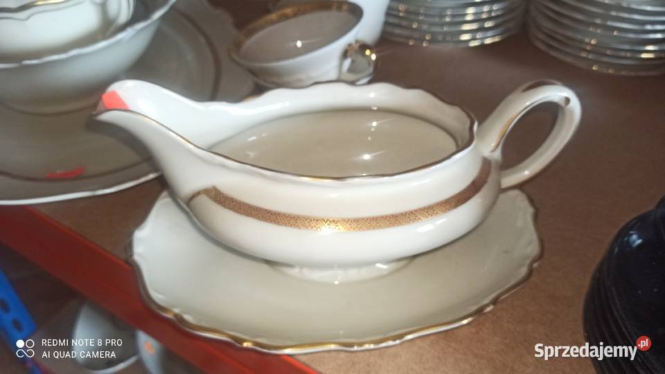 Filiżanka z talerzykiem deserowym K P Karskrona Gdańsk