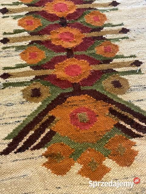 Kilim Wełniany PRL Makatka Ścienna Vintage Kraków