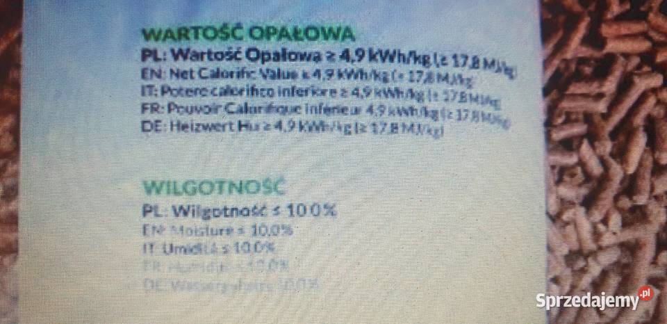 pelet A1 165MJ 46KW zawartość popiołu 07