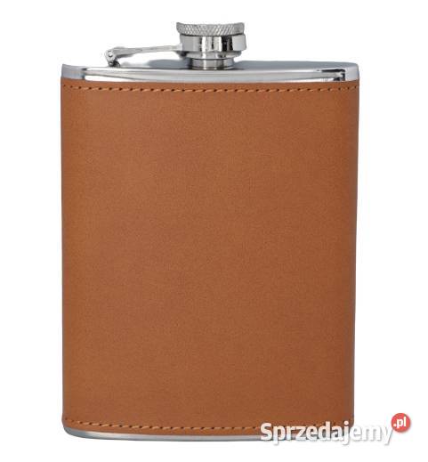 JasnoBrązowa Piersiówka Obszyta Skórą 8 OZ ok sprzedam