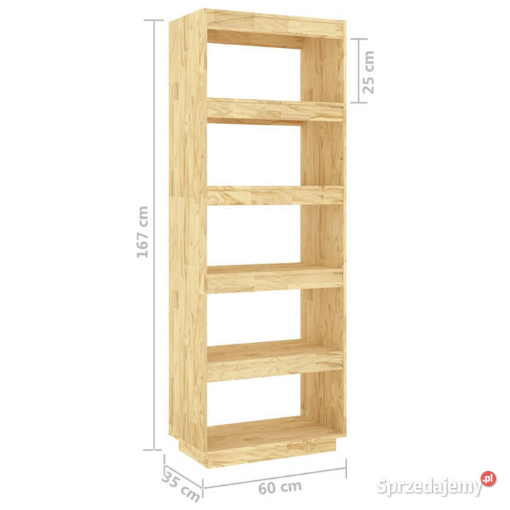 Regał na książkiprzegroda 60x35x167 lite drewno Warszawa sprzedam