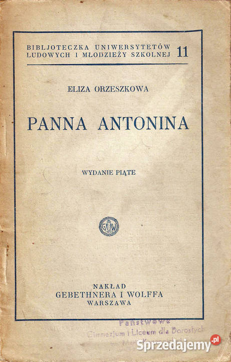 Panna Antonina Eliza Orzeszkowa 1930 Limanowa sprzedam